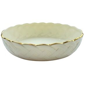 Vintage Lenox Basket Weave Gold Trim China bowl.